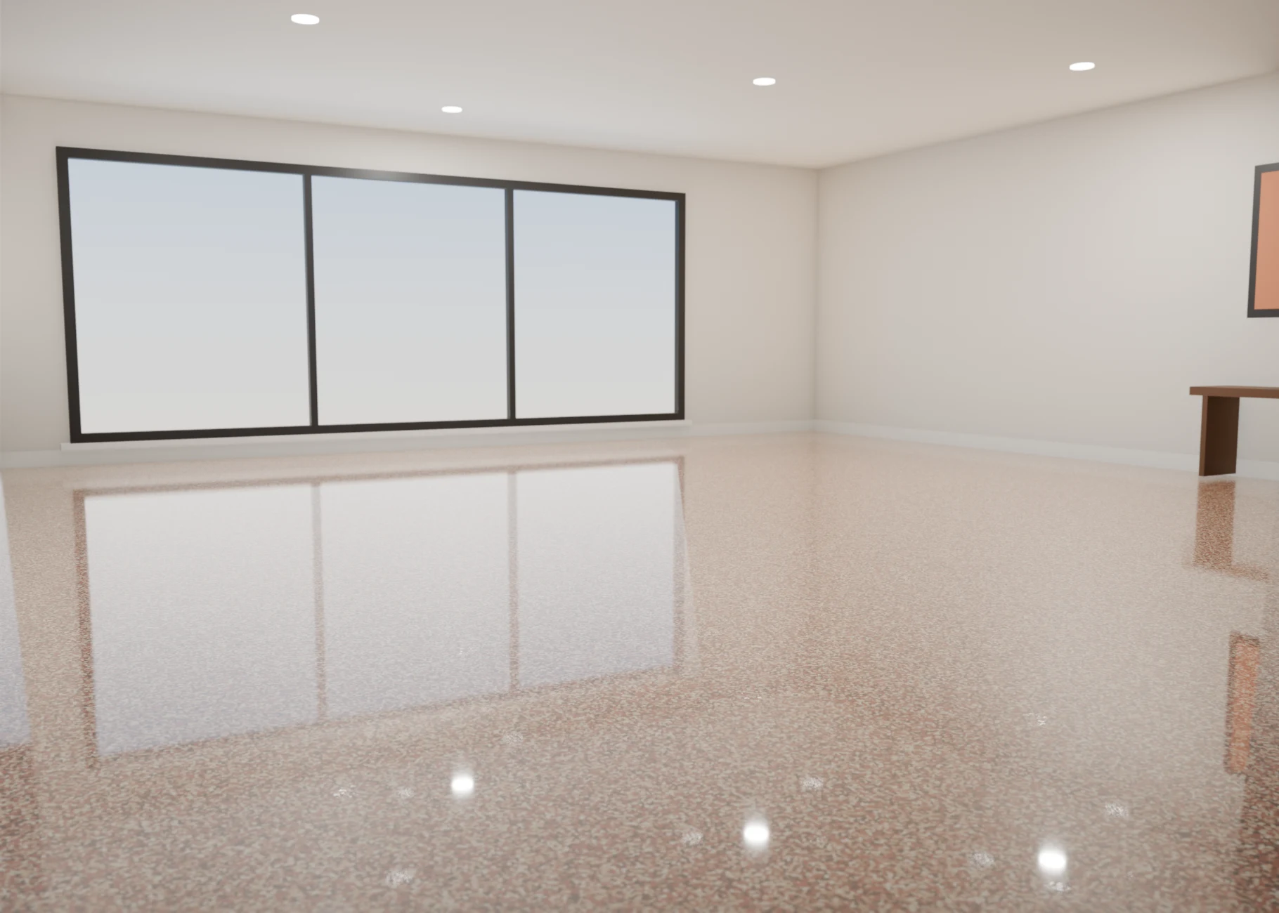 Terracotta full-flake epoxy floor